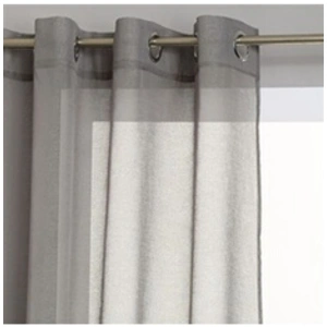 Voilage - ATMOSPHERA - 140 x 240 cm - Gris - Polyester - 8 oeillets pas cher