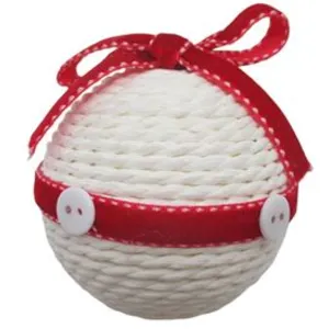 Comparateur de prix : Atmosphera Boule de Noël Tissu - Blanc et rouge