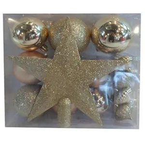 Comparateur de prix : FÉÉRIC LIGHTS AND CHRISTMAS Kit de décorations pour sapin de noël - 18 Pièces - Or