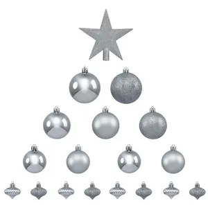 Comparateur de prix : FÉÉRIC LIGHTS AND CHRISTMAS Atmosphera Kit de décorations pour sapin de noël - 18 Pièces - Argent