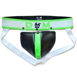 BDSMaster Jockstrap NEO DUNGEON Noir-Vert fluo L pas cher