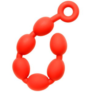 Boules anales en silicone STRETCH EGGS M 45 x 5 cm Rouges 