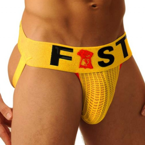Jockstrap FIST LOGO Jaune L pas cher