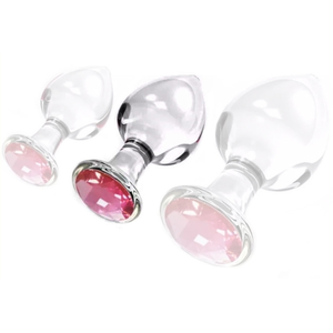 Plug Bijou en verre DIAMOND GLASSY M 7.5 x 3.4cm pas cher