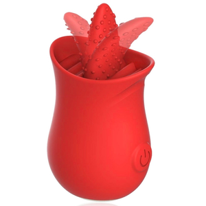 Stimulateur de clitoris TONGUE FLOWER Rouge  pas cher