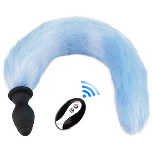 Comparateur de prix : Plug Queue vibrant FOX TAIL VIBE 6.5 x 3.2cm Queue 40cm Bleue 