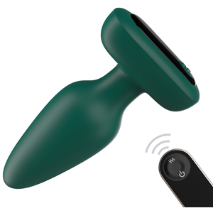 AnalTech Plug vibrant Silicone VISUAL 10 x 4.2cm Vert  pas cher