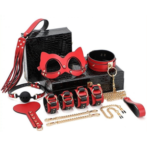 KinkHarness Coffret BDSM LUXURY Noir-Rouge 8 Pièces  pas cher