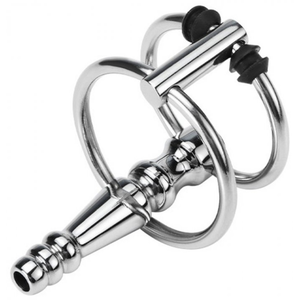 Plug d'urètre percé RIBBED RINGO 4cm - Diamètre 10mm pas cher