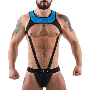 Ensemble Jock et Harnais TAURO Noir-Bleu M pas cher
