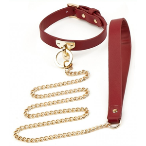 Collier et Laisse SCLAVE Rouge pas cher