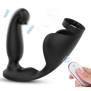 Plug vibrant et Sac à bourses RAPTEUS 11 x 3xm - Anneau 30mm  pas cher