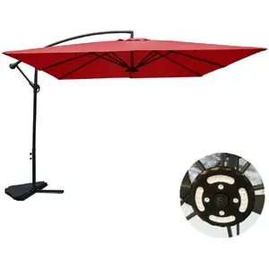 Comparateur de prix : Parasol LED déporté carré 3x3m terracotta SOLENZARA LED CONCEPT USINE