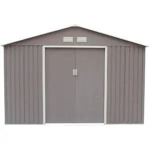 Concept-Usine Sancy 10.85 M² : Abri De Jardin En Acier Anti-Corrosion Gris pas cher