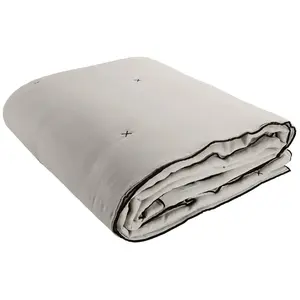 Couvre-lit matelassé en lin beige Carlina - Madura pas cher