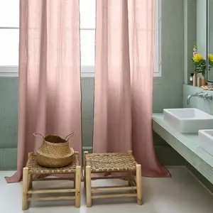 Comparateur de prix : Madura Rideau en Lin 100% lavé légèrement froissé Rose