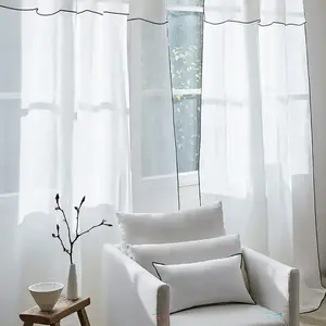 Comparateur de prix : Rideau en lin blanc 150x350 Carlina - Madura