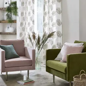 Comparateur de prix : Madura Rideau en Toile de lin viscose rebrodée de feuillages Blanc