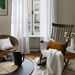 Comparateur de prix : MADURA - Rideau Carlina Tamisant en 100% lin lavé légèrement froissé Beige Madura