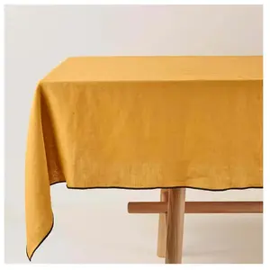 Nappe Carrée Carlina Jaune Ocre Et Bourdon Noir - Madura