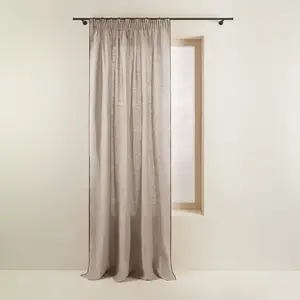 Comparateur de prix : Madura Rideau à galon fronceur en lin beige 200x280 cm