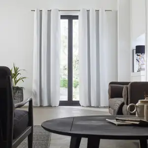 Madura Rideau en Tissu à enduction PVC, occultant à 100% Blanc pas cher