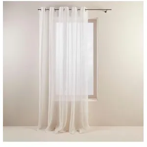 Comparateur de prix : Madura Voilage à oeillets en lin blanc 138x350 cm