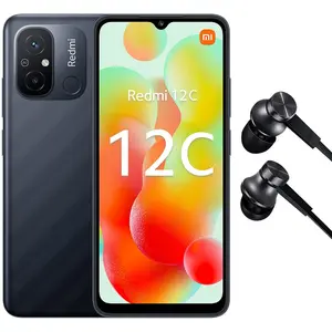 XIAOMI Redmi 12C 128Go 4G Noir + Mi in-ear écouteurs basic noir pas cher