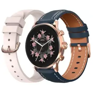 Montre connectée ECHO Rainbow Voyager OrRose Silico+Bleu Cuir pas cher