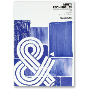 Papier dessin Multi-techniques 180 g/m² A5 14.8 x 21 cm Bloc de 60 feu...
