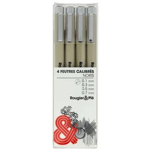 Rougier & Plé Lot de 4 feutres à pointe calibrée pas cher