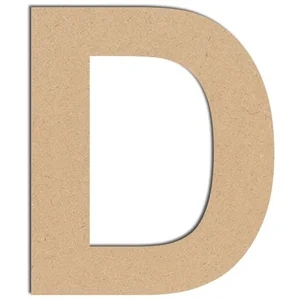 Lettre en bois médium - D majuscule - 8 cm pas cher