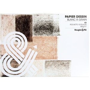 Rougier & Plé Papier dessin Blanc à grain 180 g/m² A3 29.7 x 42 cm 10 Feuilles