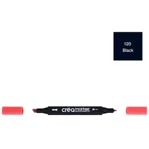 Créa Marqeur à base d'alcool - double-pointe - Black 120 pas cher