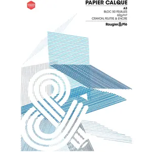 Rougier & Plé Papier calque 62 g/m² A3 29.7 x 42 cm Bloc de 50 feuillesVendu parscrapmalin