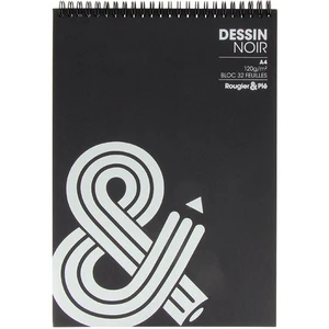 Rougier & Plé Bloc de croquis papier Noir 125 g/m² 32 feuilles A5 14,8 x 21 cmVendu parscrapmalin