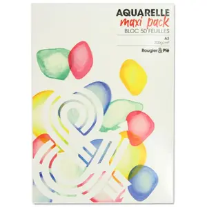 Rougier & Plé Papier Aquarelle Maxi bloc 200 g/m² 50 F A3 29,7 x 42 cmVendu parscrapmalin