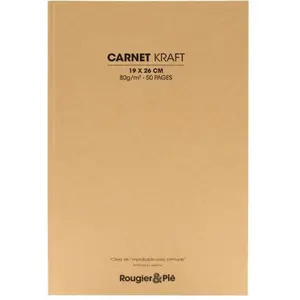Rougier & Plé Papier Kraft 80 g/m² 19 x 26 cm Carnet de 50 feuillesVendu parscrapmalin