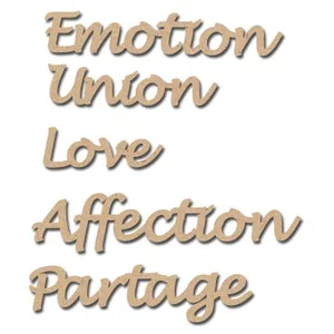 Mot en bois médium - Ass. 5 mots couple - Dimensions du mot Affection ...Vendu parscrapmalin