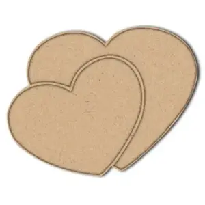 Spiderlily Design Sujet en bois médium - Double coeur - 4 x 3,2 cmVendu parscrapmalin