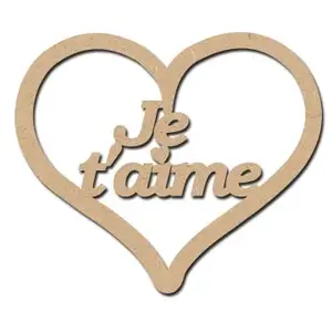 Spiderlily Design Sujet en bois médium - Coeur Je t'aime - 5 x 4,2 cmVendu parscrapmalin