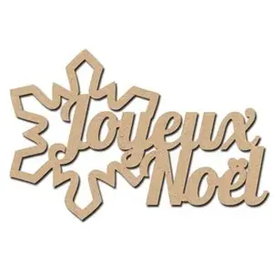 Spiderlily Design Mot en bois médium - Joyeux Noël flocon - 8,5 x 5,3 cmVendu parscrapmalin