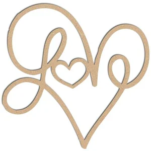 Spiderlily Design Mot en bois médium - Love - 5 x 5 cmVendu parscrapmalin