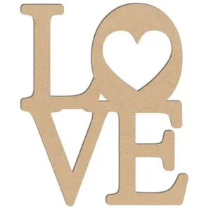 Spiderlily Design Mot en bois médium - Love grand coeur - 5,5 x 4,5 cmVendu parscrapmalin