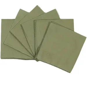 Haomy - Serviette de table en métis Zilia Vert amande 40x40 pas cher