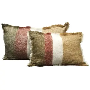 Haomy - Housse de coussin Calypso Kaki 40x60 cm pas cher