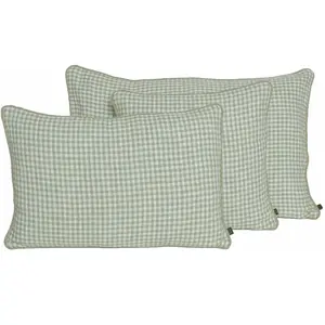 Haomy - Housse de coussin vichy Piana II Vert amande 45x45Vendu parsmallable