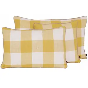 Haomy - Housse de coussin en lin Palma II Jaune Paille 40x60Vendu parsmallable