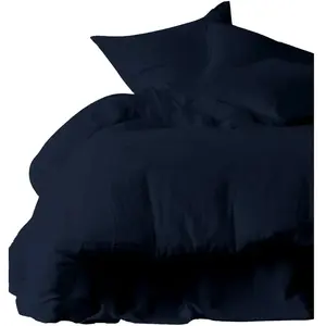 Haomy - Housse de couette Dili en voile de coton Encre 140x200