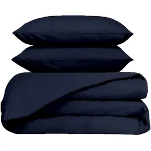Haomy - Parure 100% Percale de Coton Venezia housse de couette & 2 tai... pas cher